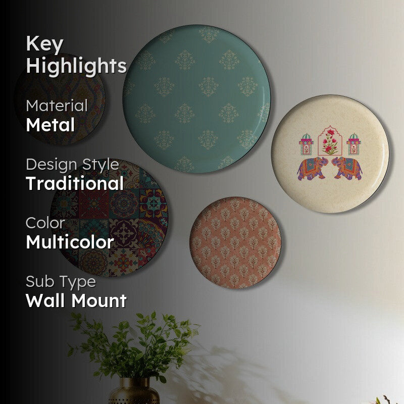 Jaipur Metal Wall Plate - Set Of Five media 2