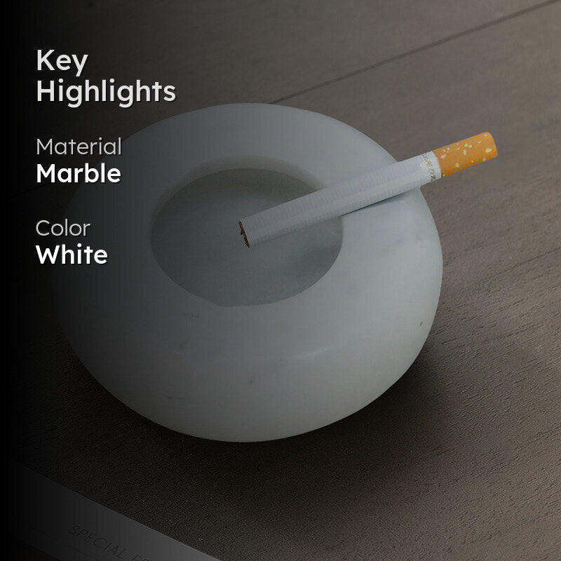 Lukos Marble Ash Tray - White media 2