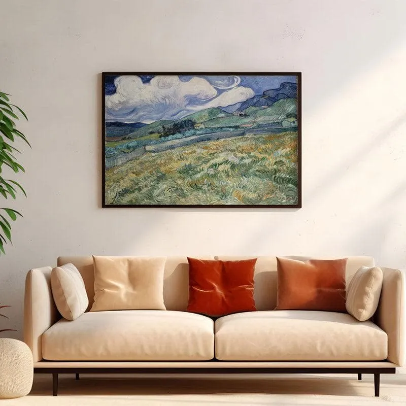 Landscape from Saint Remy By Vincent Van Gogh - Black Frame media 4