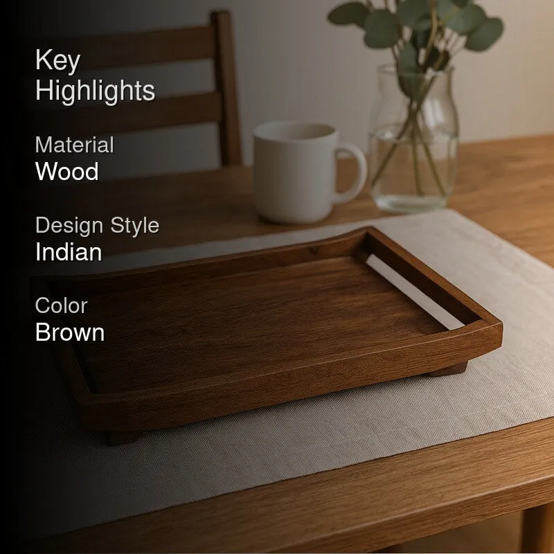 Elegant Wooden Serving Tray media 2