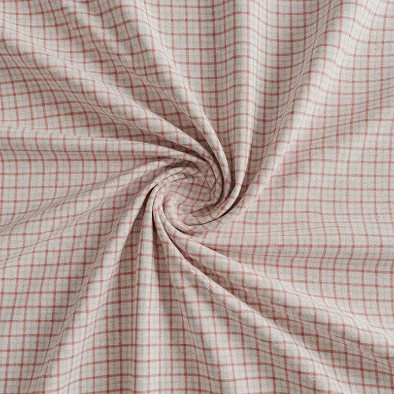 Mizomeen Checkered Printed Cotton Bedsheet (Pink) - 200 TC - 4