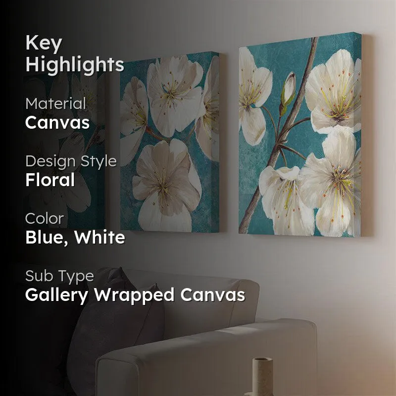 Daily Bloom Canvas Wall Painting - Set Of Three media 2