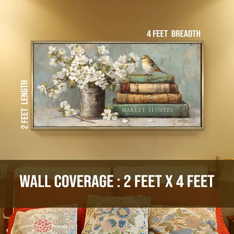 Sparrowlike Canvas Wall Painting With Frame media 8