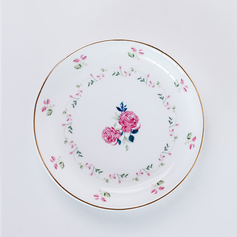 Magique: Portrait of a Rose Bone China Snack Plates - Set of Four media 6