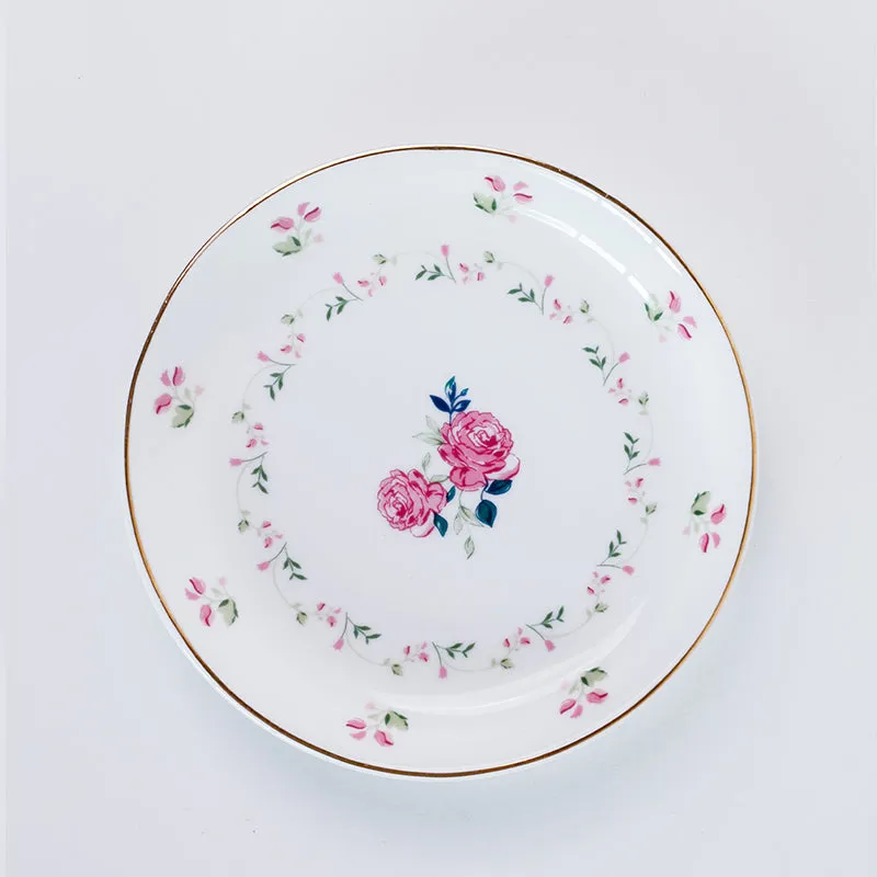 Magique: Portrait of a Rose Bone China Snack Plates - Set of Four media 6