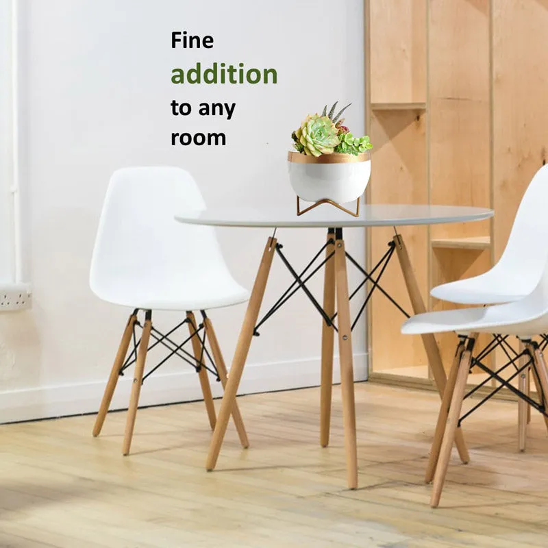 Attva Metal Planter With Stand - White media 5