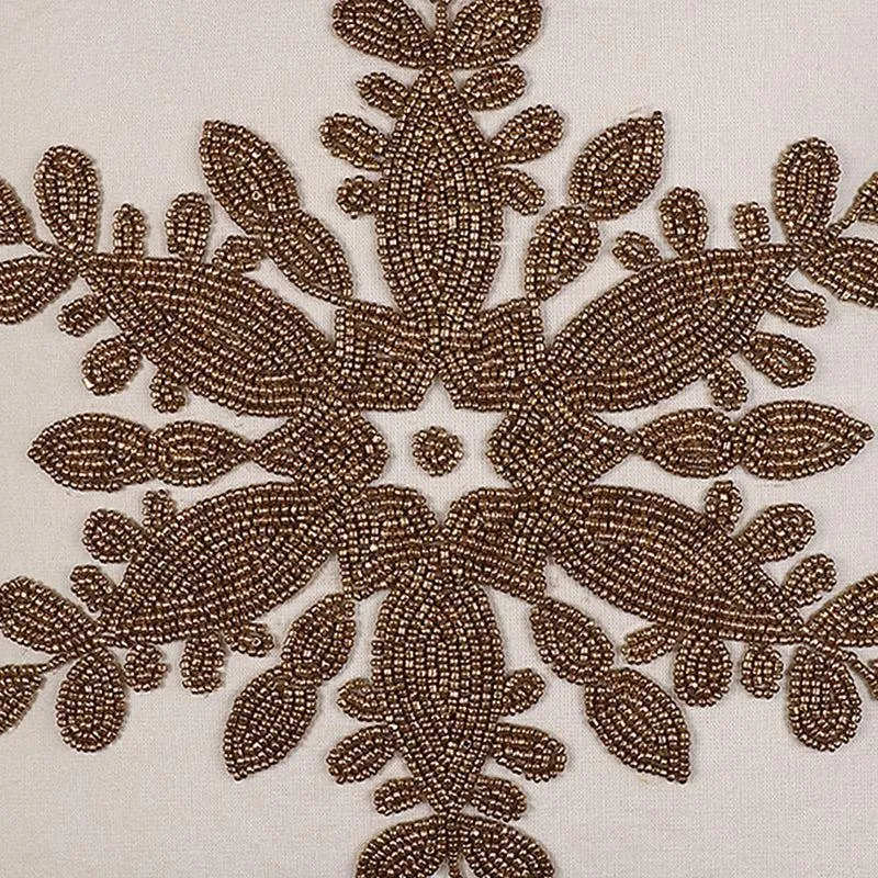 Snowflake Charm Cotton Cushion Cover - Maroon media 5
