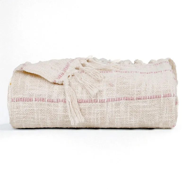 Cinnamon Whirl Striped Throw - Off White media 5