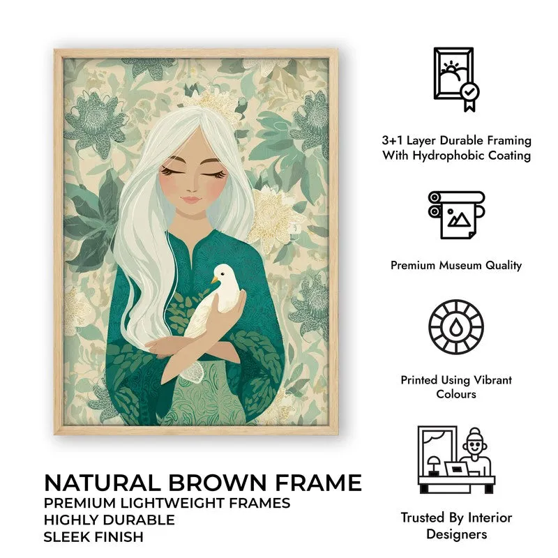 Florwyn Canvas Wall Painting - Brown Frame media 10