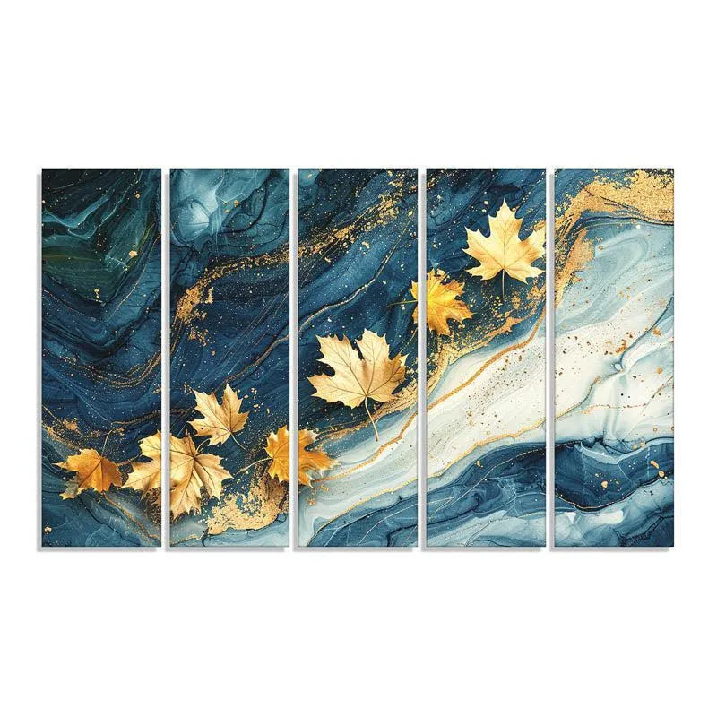 Autumn Clora Wall Painting - Set Of Five media 4