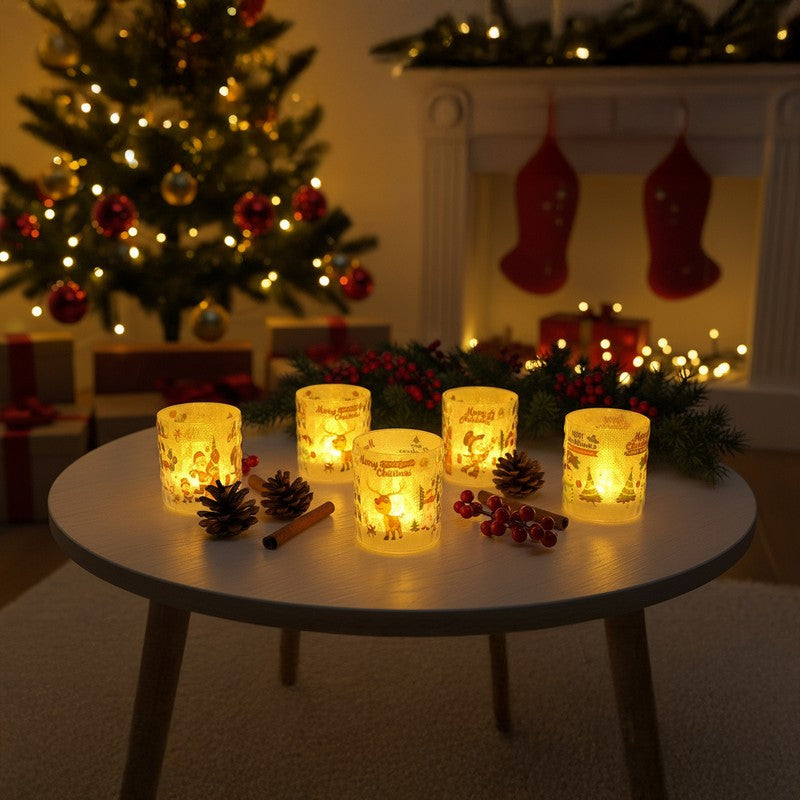 Jingle Aura Santa Battery Candle - Set Of Five media 3