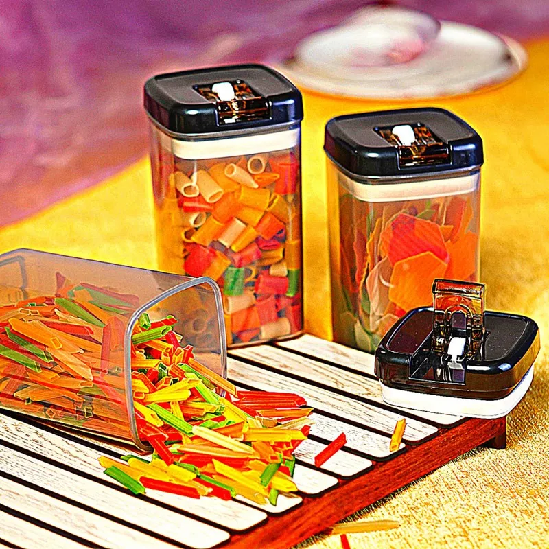 Snaplock Clear Nest Air Tight Container (Black/1000 mL Each) - Set of Nine media 5
