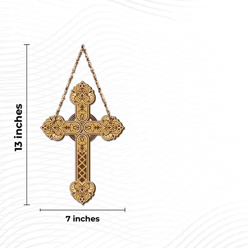 Holy Gilded Cross Wood MDF Wall Hanging media 6