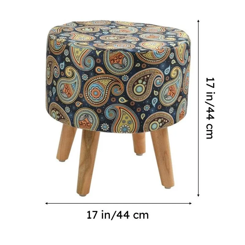 Navine Paisley Multicolor Engineered Wood Ottomans - Set Of Two media 7