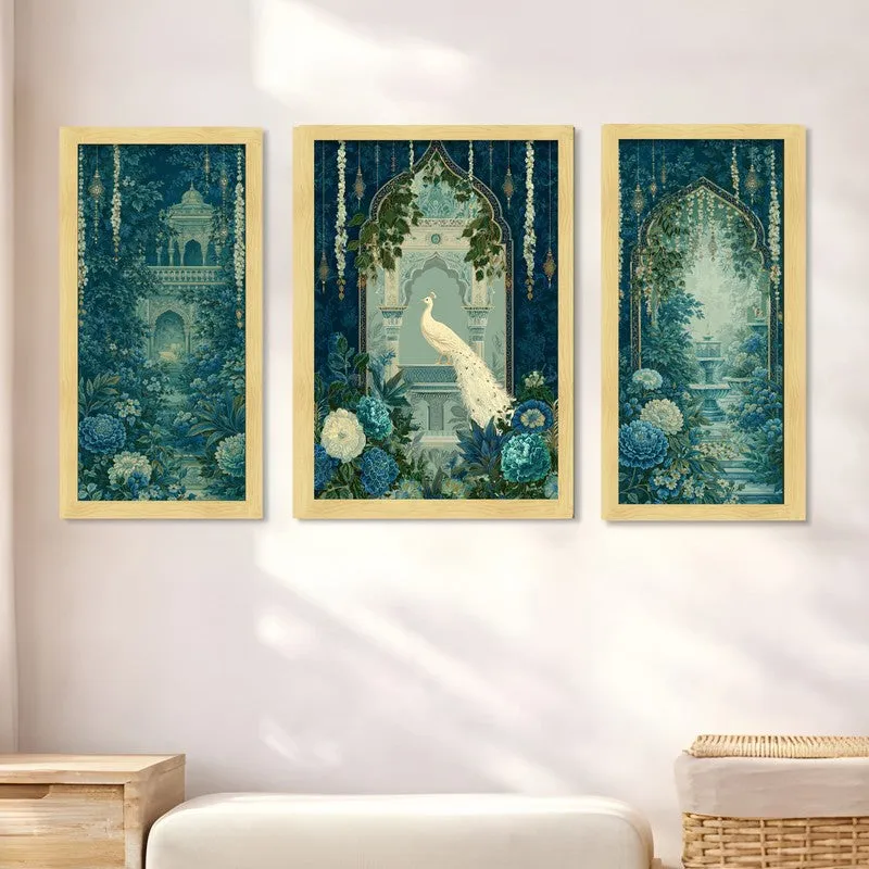 Majestic Peacock Wall Art With Frame - Set of Three media 4