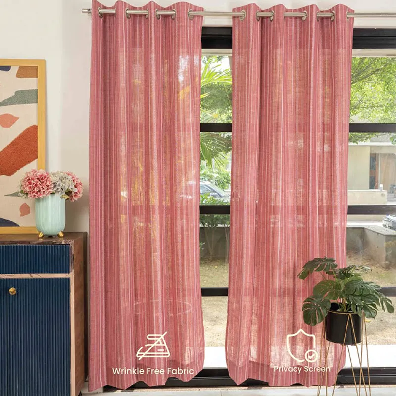 Urban Space Vertical Weaves Curtain (Berry) - Set Of Two media 5