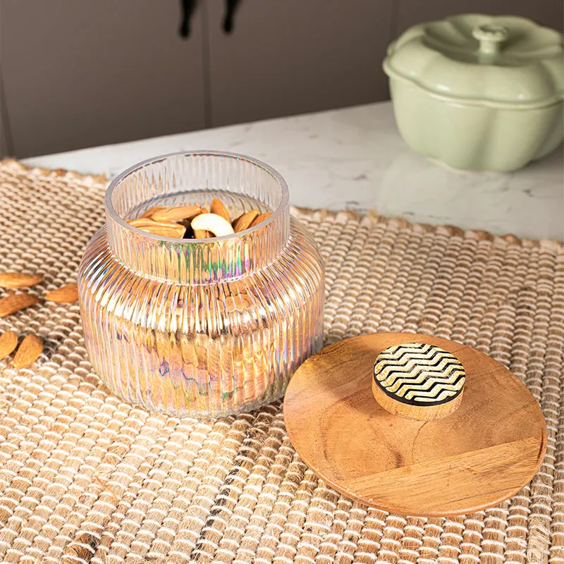 Aora Glass Jar With Airtight Wood Lid - 980 mL media 3