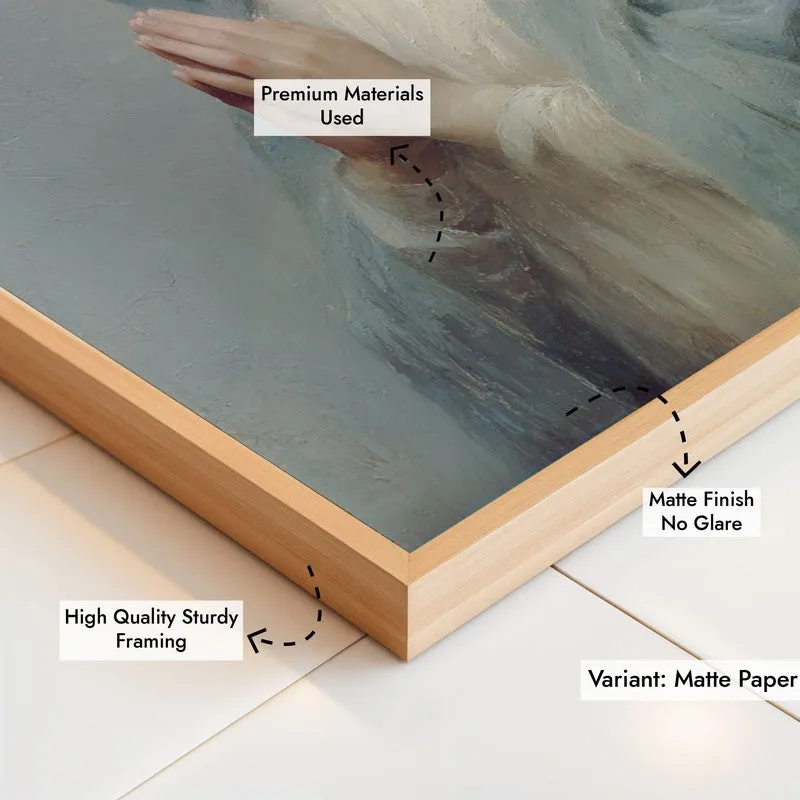 Mother Mary Archival Paper Wall Painting With Brown Frame media 6