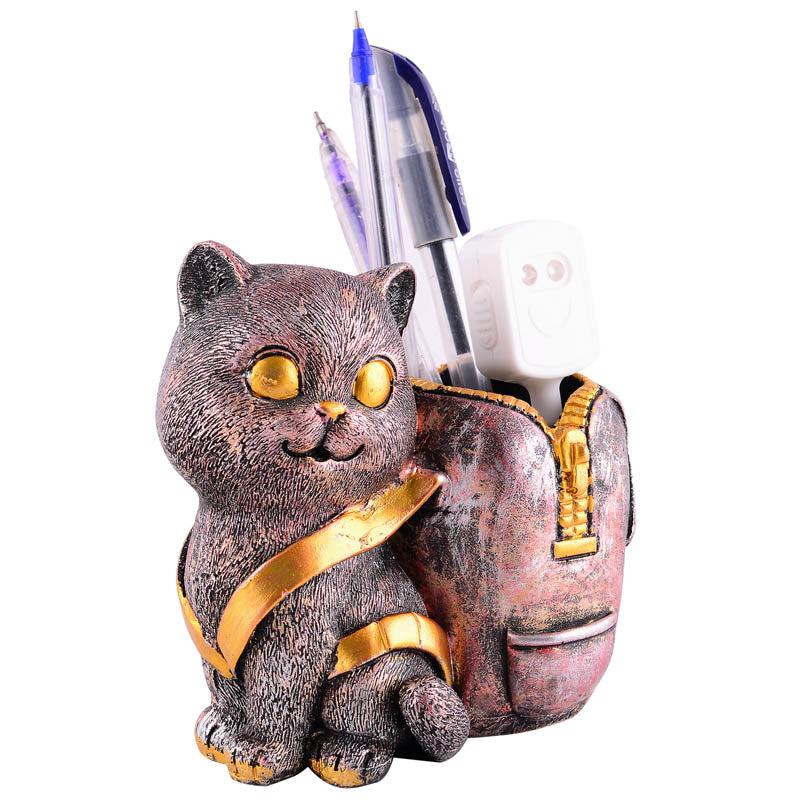 Meow & Mark Painted Polyresin Pen Stand - Copper media 4