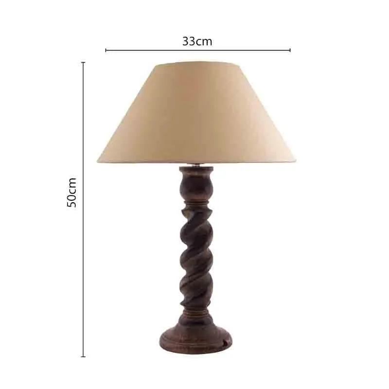 Twisted Tales Fabric Table Lamp - Brown,Beige media 5