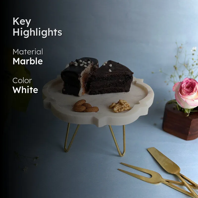 Norris Flora Handcrafted Marble Cake Stand media 2