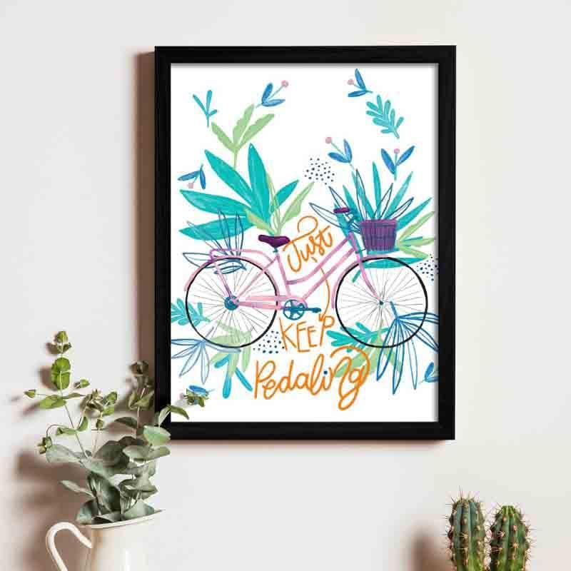 Cycling By Wall Art