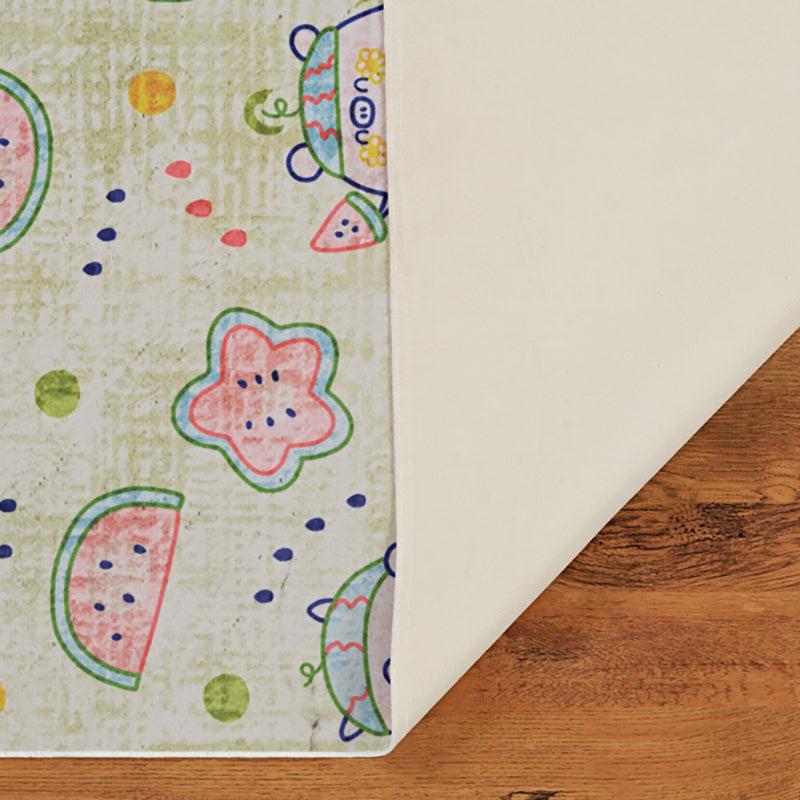 Mellow Melon Kids Polyester Anti-Skid Carpet - Lime Green media 6