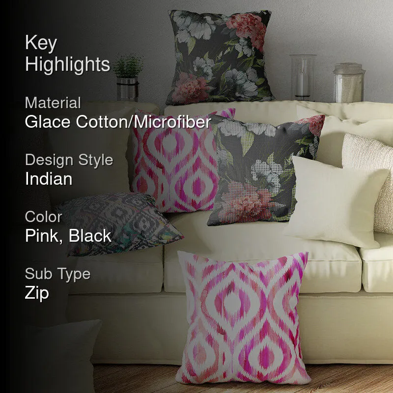 Flora Ethnique Printed Cushion Cover Set - Set Of Five media 2
