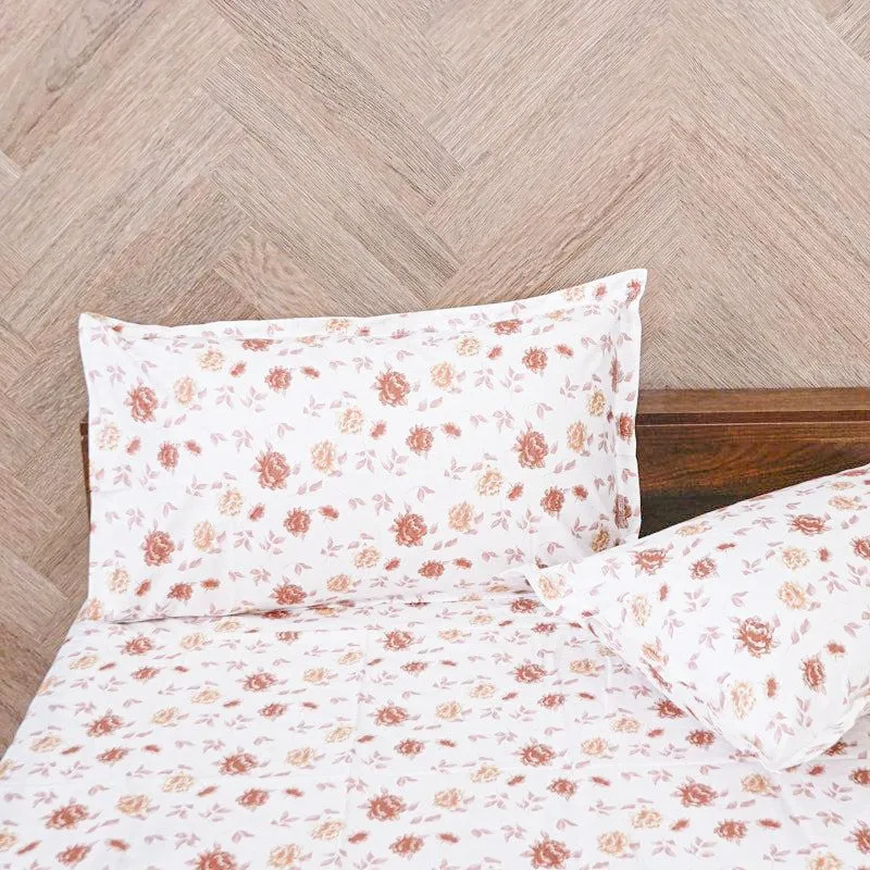 Mudra Floral Cotton Bedsheet (Brown,Grey) - 180 TC media 4
