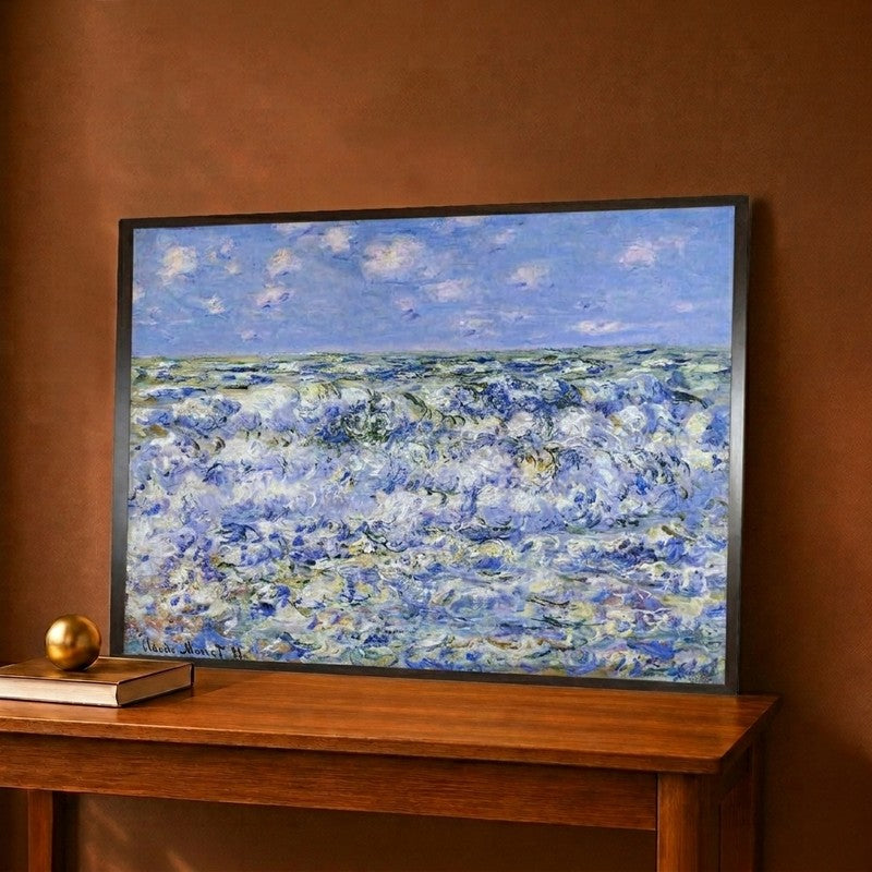 Waves Breaking Canvas Wall Painting - 14 x 11 Inches