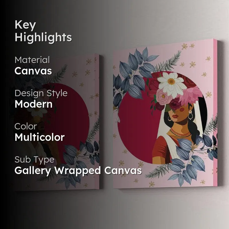 Raja Ki Rani Canvas Wall Painting - Set Of Two media 2