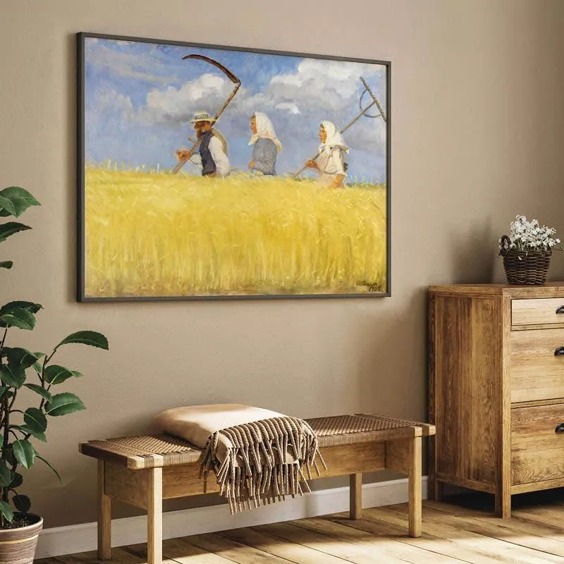 Harvesters By Anna Ancher - Black Frame media 3