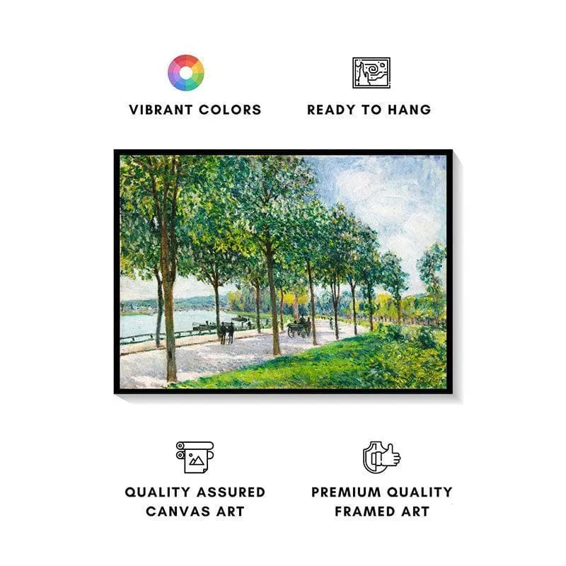 Chestnut Trees Canvas Wall Painting - Black Frame media 4