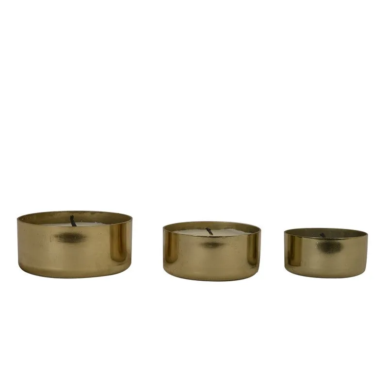Auric Metal Vanilla Scented Soy Wax Candles - Set Of Three media 4