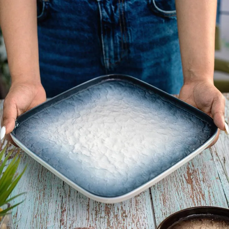Nomura Square Porcelain Platter - Blue media 1