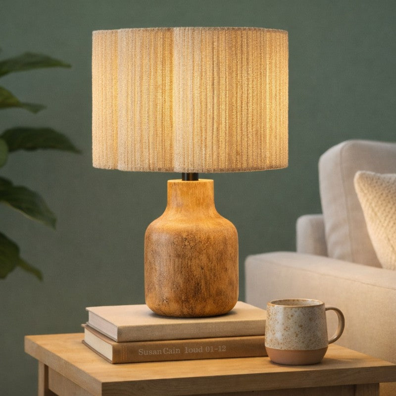 Halviro Accent Cotton Table Lamp - White