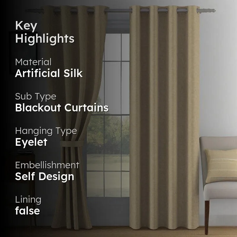 Swayam Kinaash Jacquard Curtain - Light Brown media 2