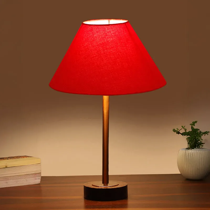 Cotin II Rodin Wooden Table Lamp - Red,Copper,Brown media 1