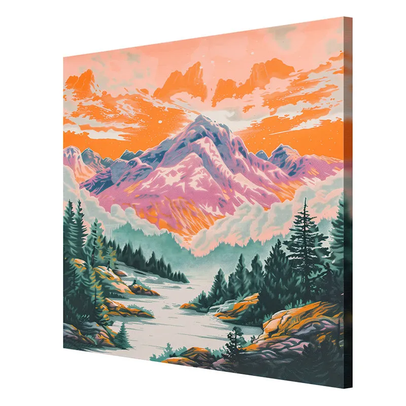 Alpine Forest Wall Painting media 6