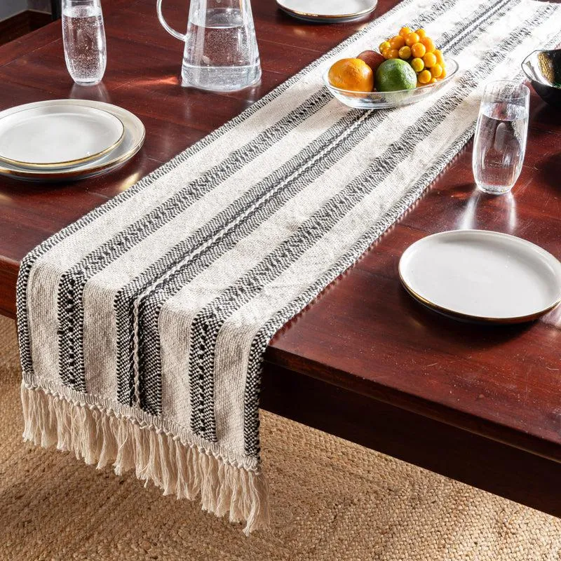 Lirael Hand Woven Cotton Table Runner media 1