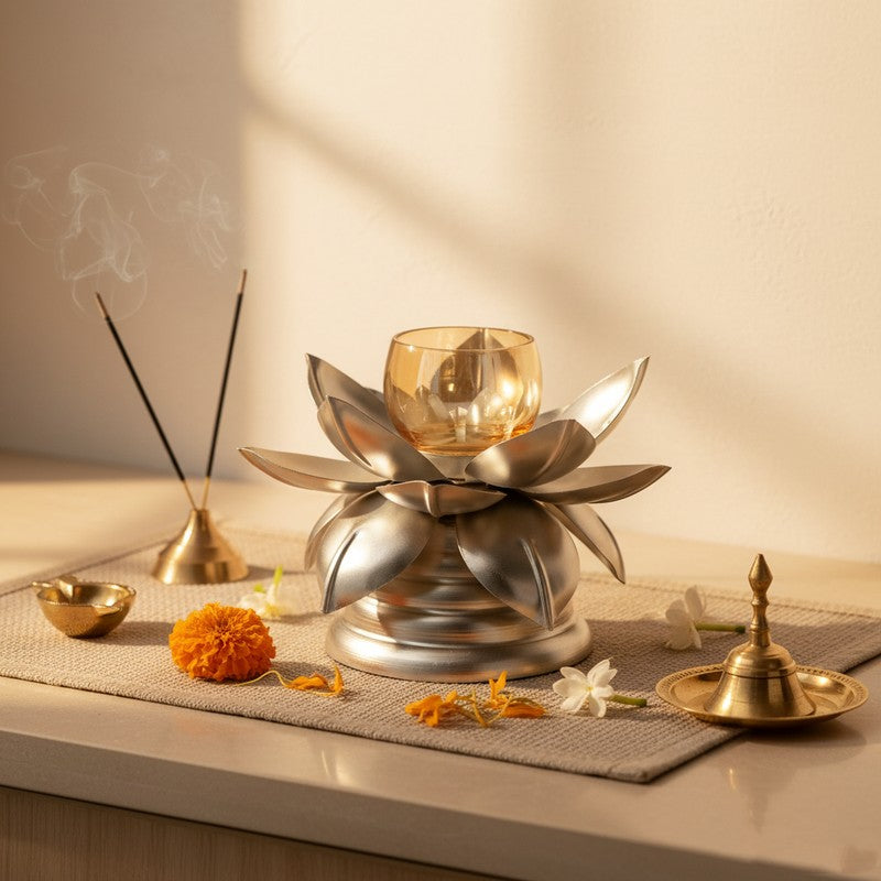 Bloomaura Metal & Glass Tealight Candle Holders