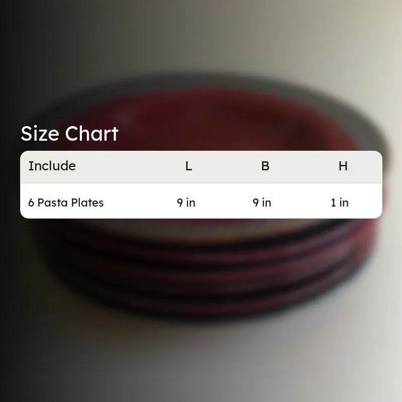 Raisel Ceramic Pasta Plate (Red) - Set Of Six media 6