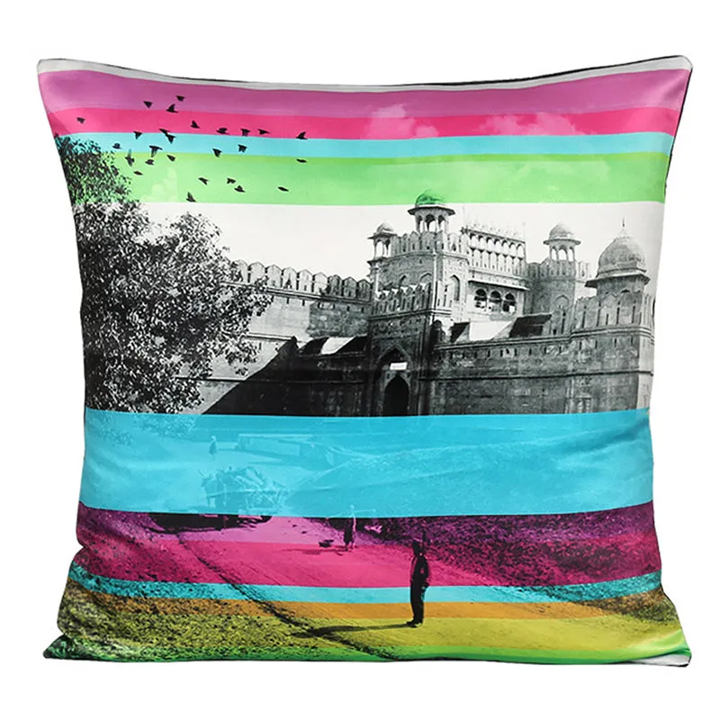 India Circus Desi Pop Printed Satin Cushion Cover - Set Of Five media 7