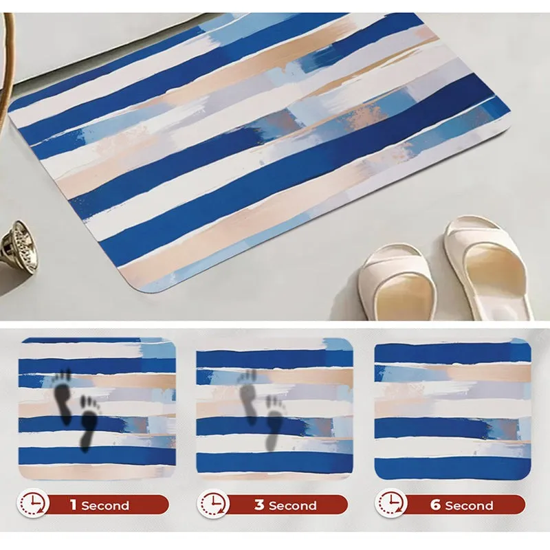 Blue Stria Anti Skid Bath Mat - Set Of Two media 6