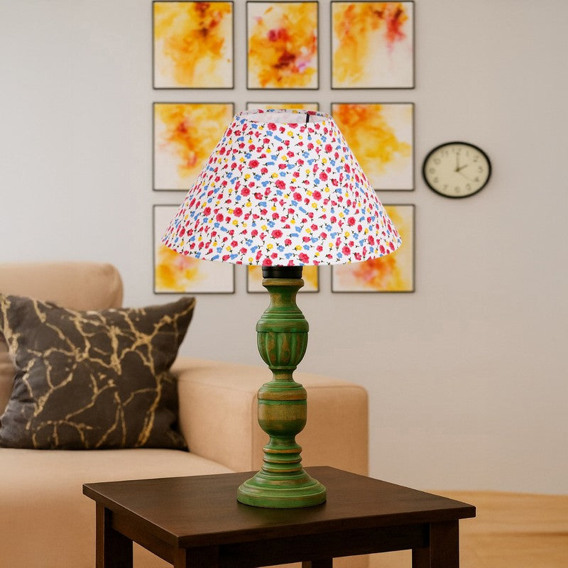 Arvello Solin Floral Wooden Table Lamp - Multicolor media 4