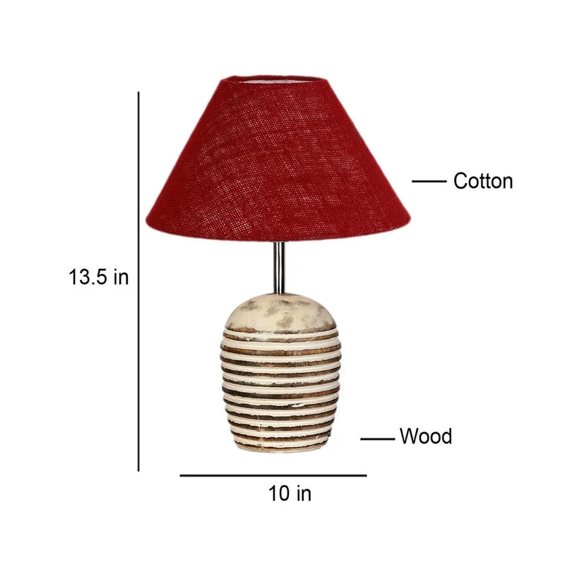 Lumexa Cotton Table Lamp With Wooden Base - Red media 9
