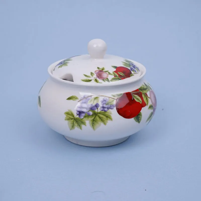 Nasi 4-Piece Ceramic Floral Condiment Set in Red media 4