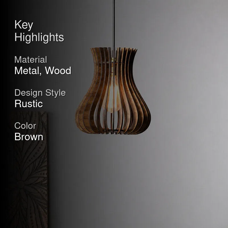 Curvy Cool Wooden Ceiling Lamp media 2