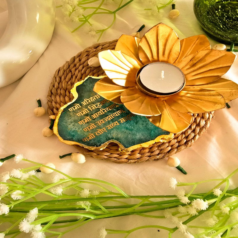 Aarivya Tea Light Candle Holder - Green media 3
