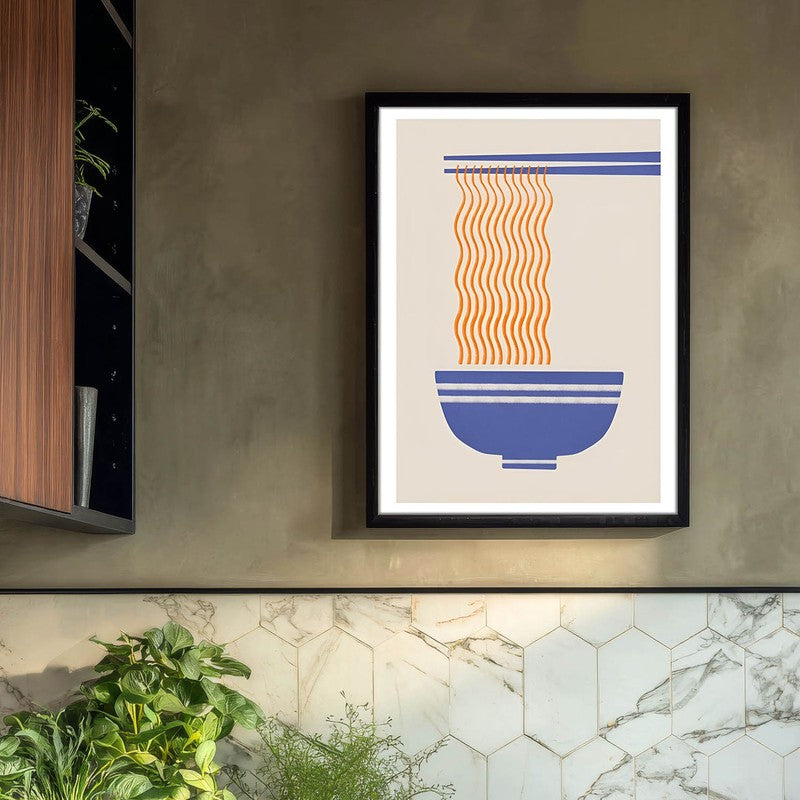Fiery Blue Archival Canvas Wall Art - Black media 3